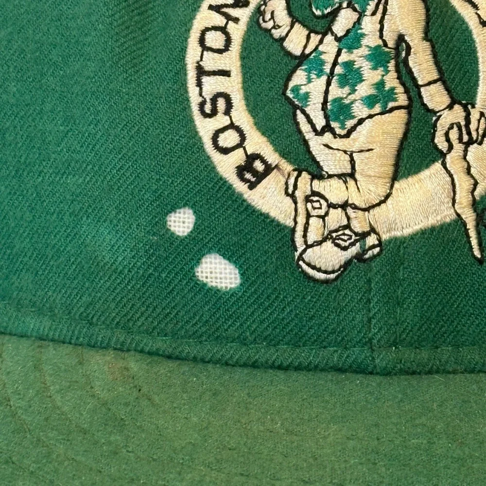 Vintage Boston Celtics Larry Bird 33 Snapback Hat Green NBA Basketball Cap